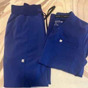 4 sets of Fabletics Galaxy Blue Scrubs